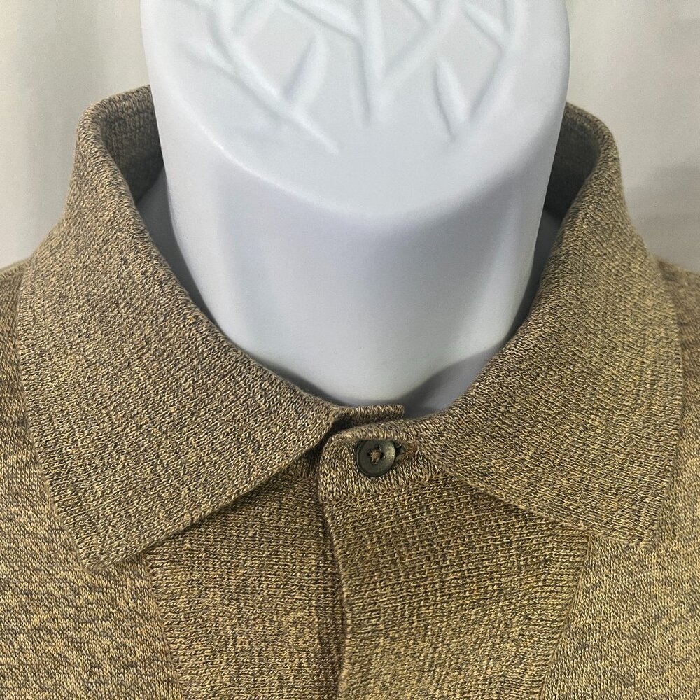 St. Croix Men's tan and gray fleck Fashion Fit polo Sweater XL long sleeve EUC